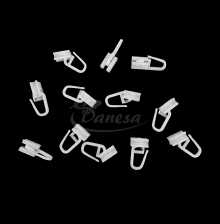 White Curtain Hook with Double Glider for Curtain Tracks