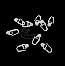 Small White Plastic Curtain Hook with Rollers for Curtain Tracks