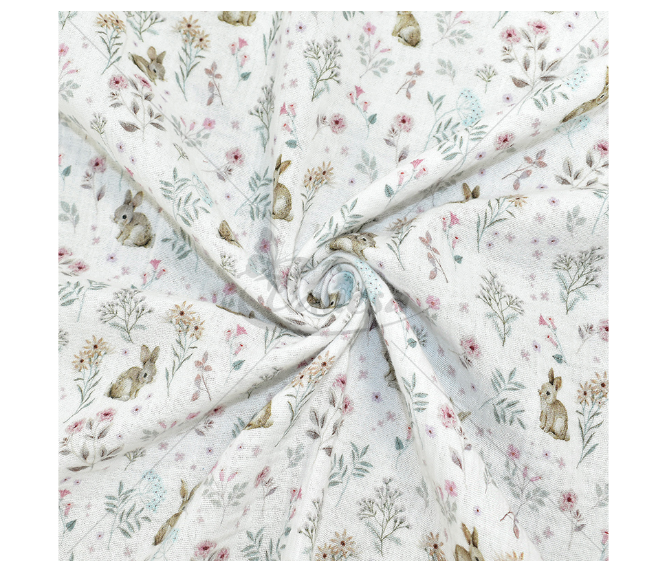 Muslin with a pattern, "Bunny"