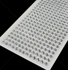 Self-Adhesive Round Rhinestones with Iridescent Shine, 6 mm, 504 pcs