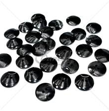 Black elegant decorated two-hole sewing button 32L