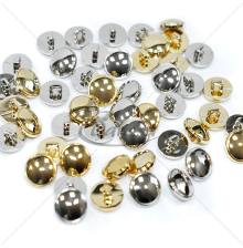 Round metallic-effect plastic shank buttons 18L