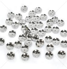 Silver plastic two-hole sewing buttons 16L–18L