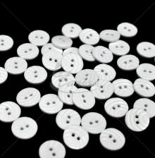Set of white decorative round two-hole sewing buttons 18L–20L