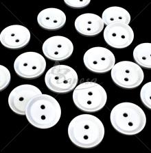 Large white glossy domed classic two-hole sewing button 54L