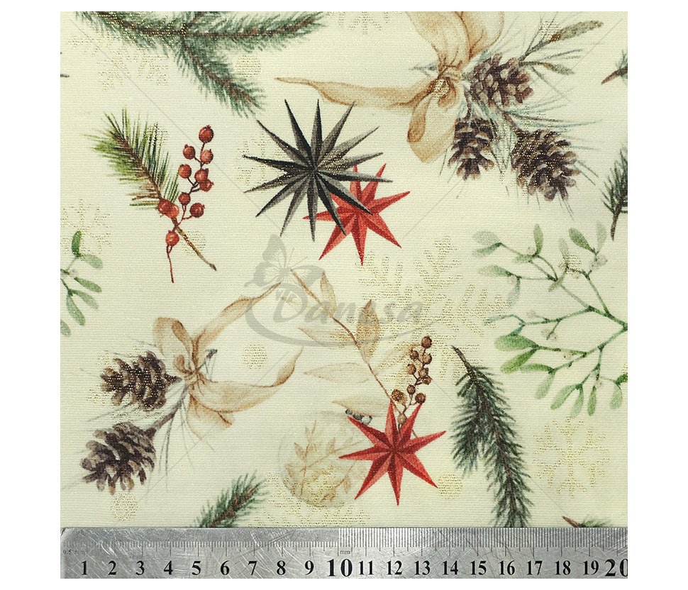 Linen-look fabric (Linen imitation) (CHRISTMAS)