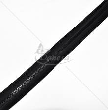 Black tractor zipper with slider No. 5 (by the meter)