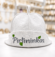 Wool Felt Sauna Hat with Embroidery “Pirtininkas”