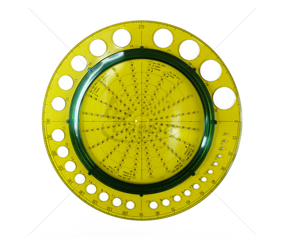 Apskritimų liniuotė – šablonas (1–110 mm)