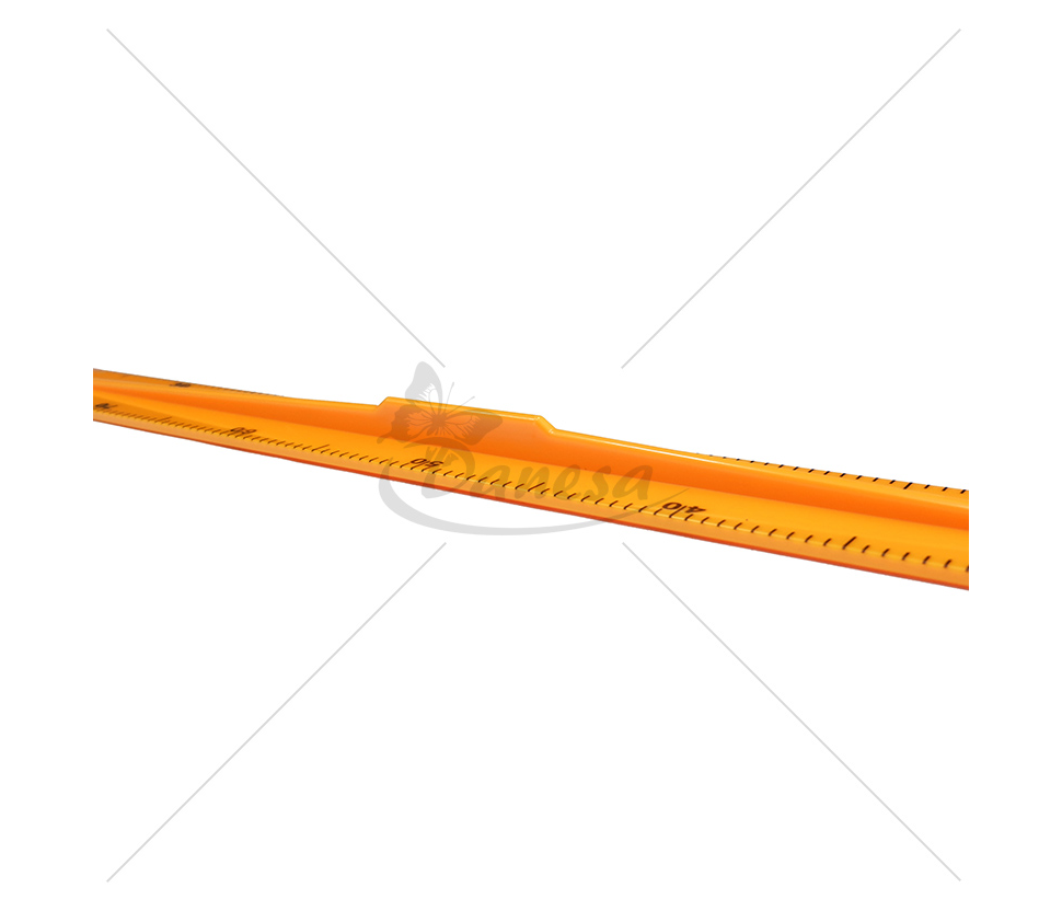 Liniuotė su centrine rankena, 100 cm, oranžinė