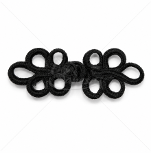 Black Decorative Cord Closure for Clothing (Approx. 8,5 × 3 cm)