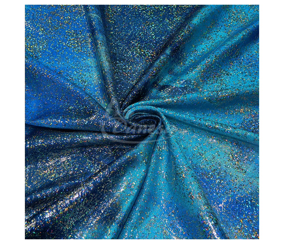 Shiny multi-colored lycra, rainbow effect