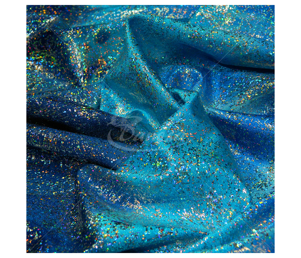 Shiny multi-colored lycra, rainbow effect