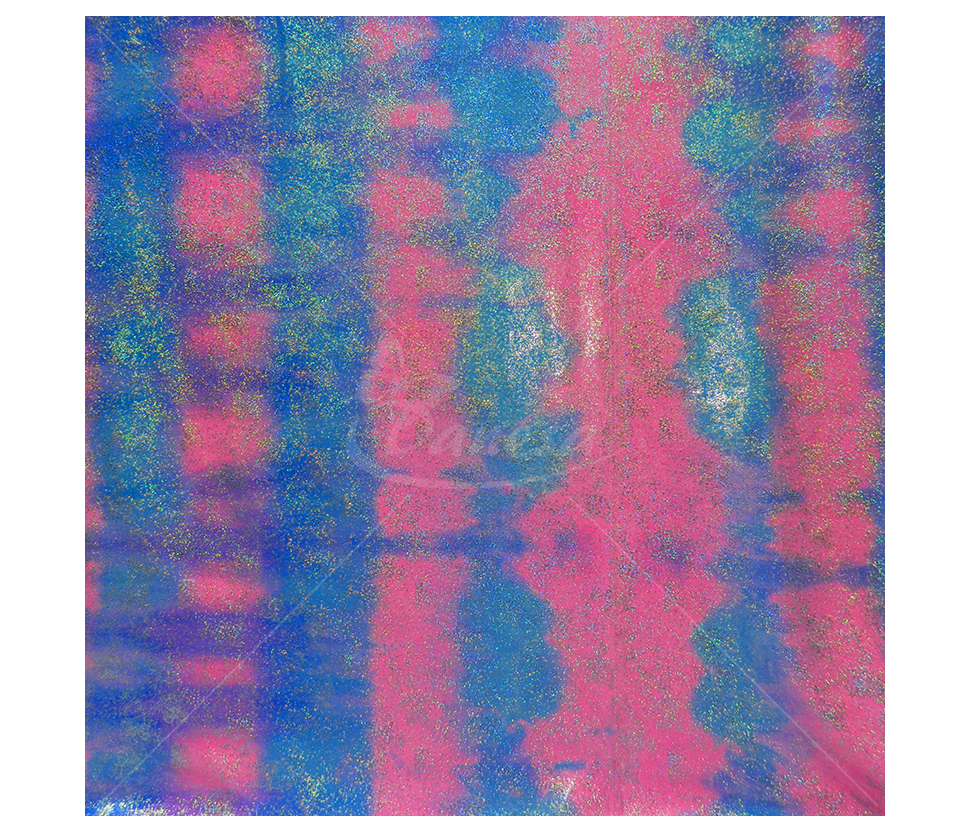 Shiny multi-colored lycra, rainbow effect