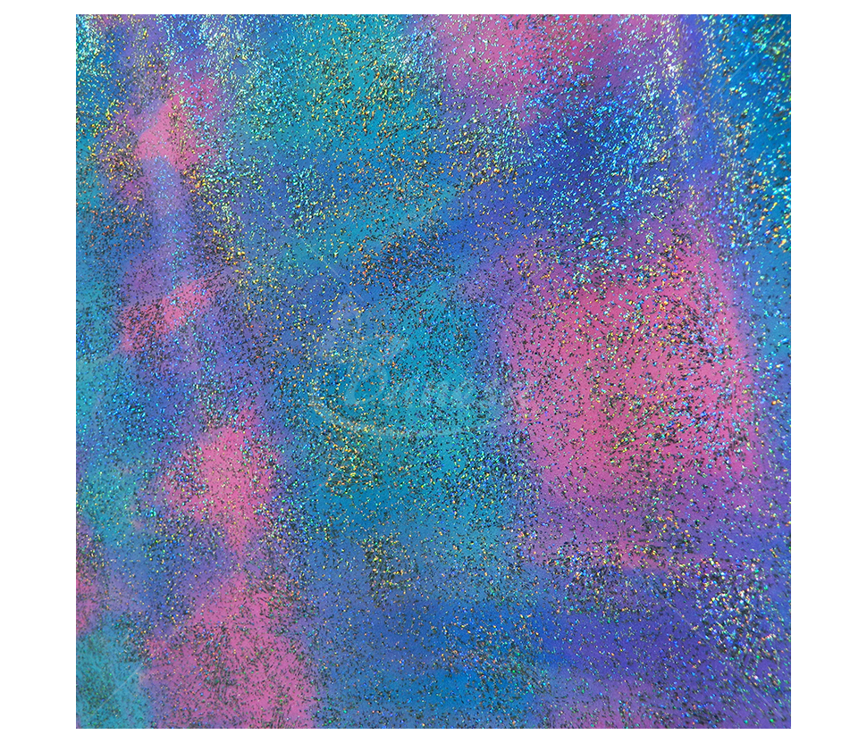 Shiny multi-colored lycra, rainbow effect