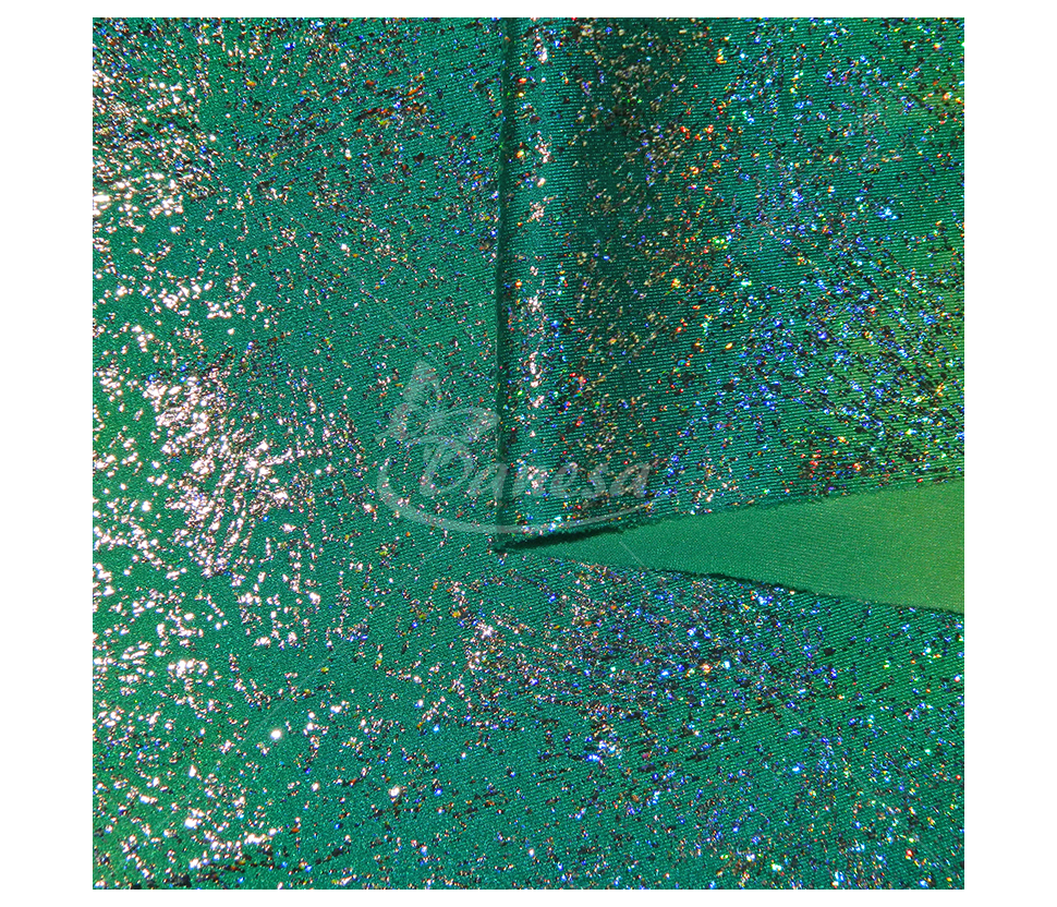 Shiny multi-colored lycra, rainbow effect