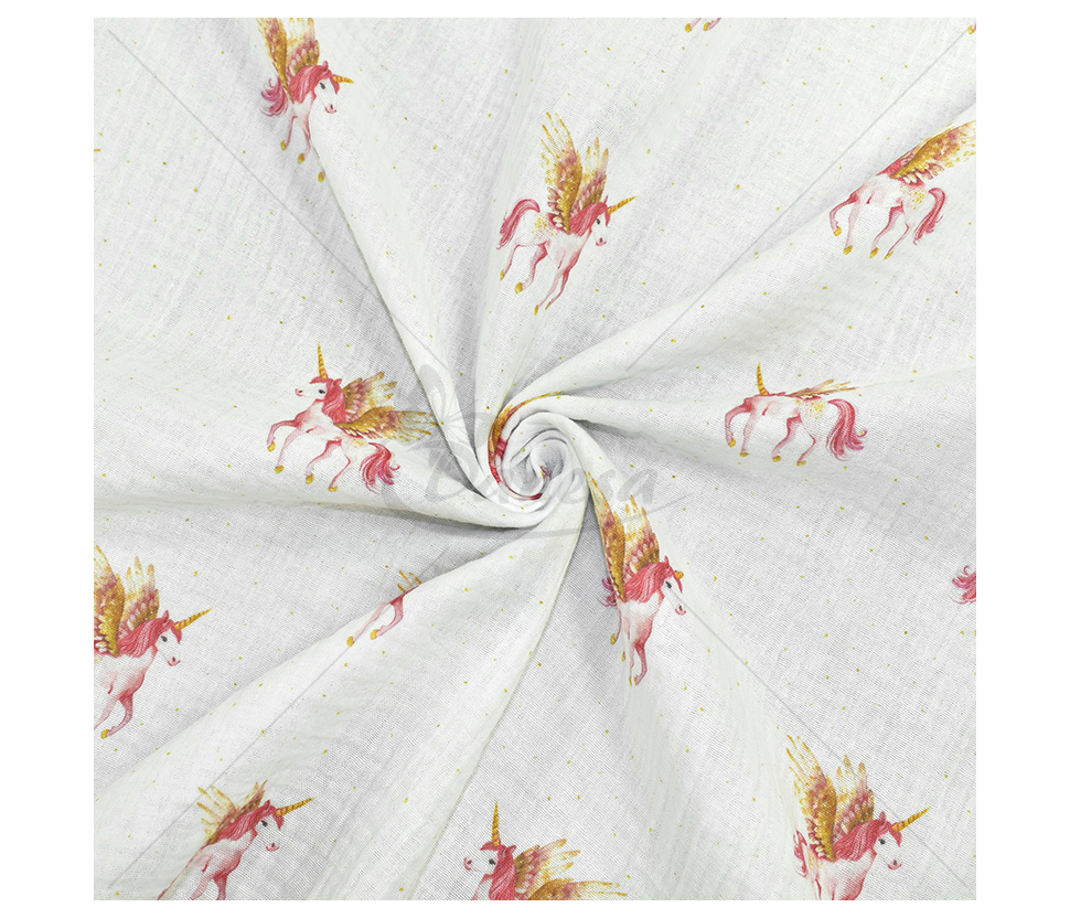 Muslin with a pattern, "Unicorn"