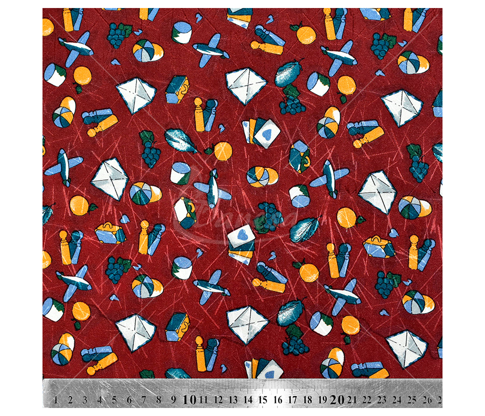 Natural silk "Leisure time", red color