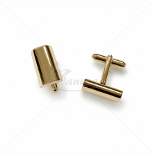 Men’s Elongated Gold-Coloured Metal Cufflinks