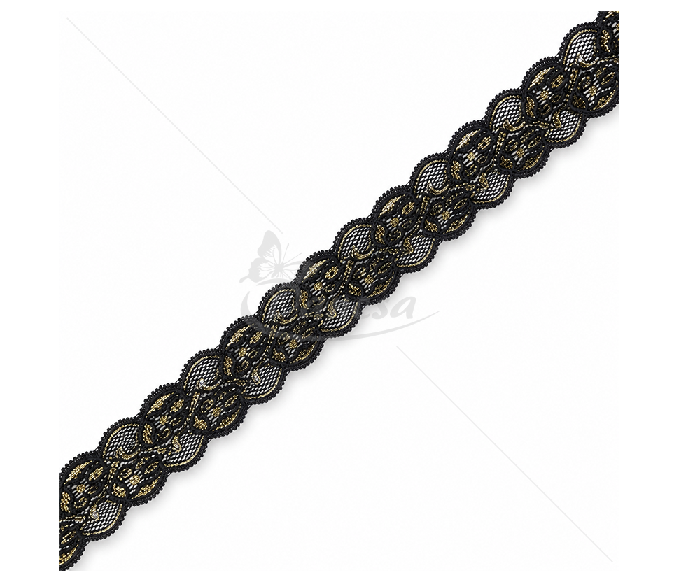 Stretch Synthetic Lace with Shimmering Threads