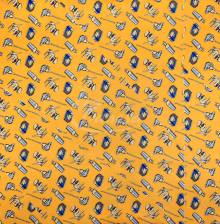 Natural silk in coupons, "Kitchen appliances", yellow color