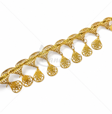 Decorative Gold Trim with Hanging Teardrop Ornaments