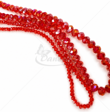 Glossy red beads on a string – 4 mm, and 8 mm