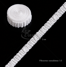 Drapiravimo (raukimo) juostelė 2 cm, raukimo santykis 1:3