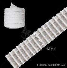 Шторная лента для сборки (драпировки) с карандашной складкой, 6,3 см