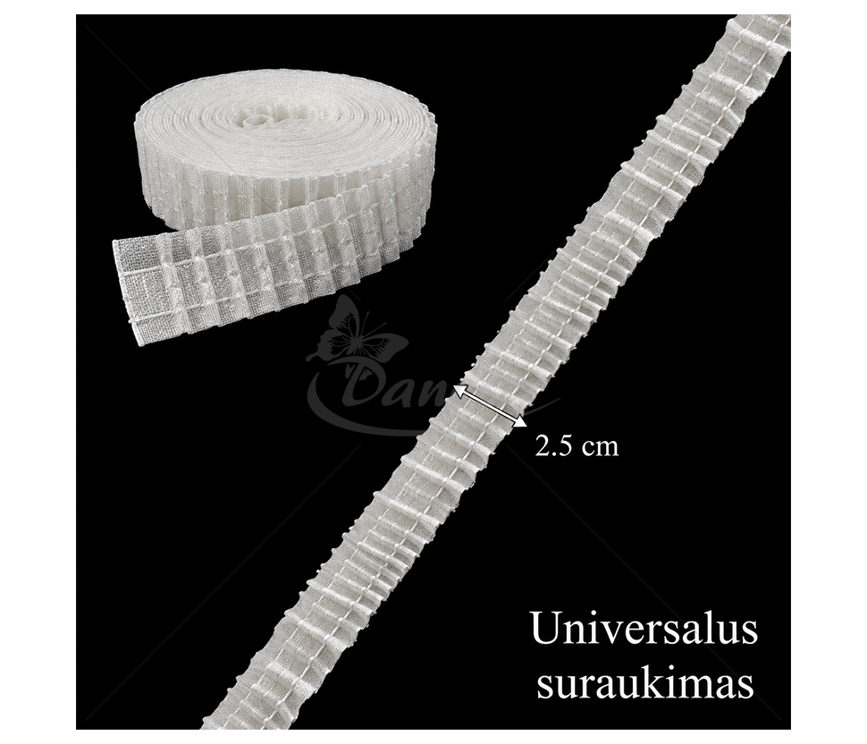 Universali drapiravimo (raukimo) juostelė, 2,5 cm