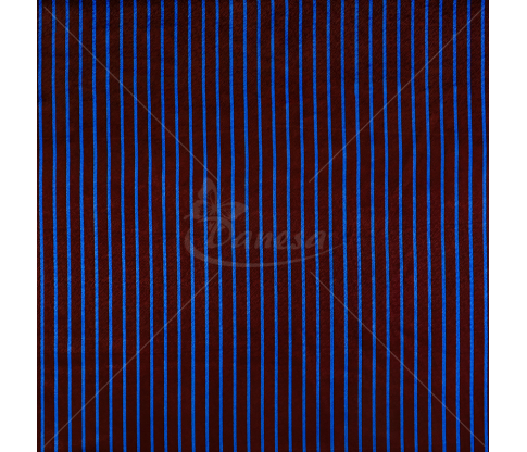 Natural silk in coupons, stripped, bordeux/blue color