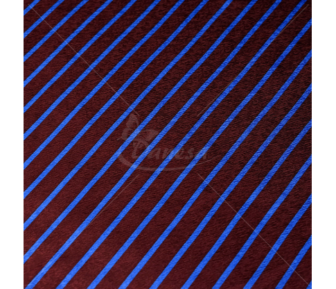 Natural silk in coupons, stripped, bordeux/blue color