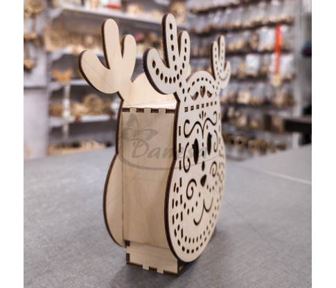 Wooden Box – Christmas Reindeer Shape