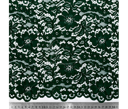 Floral Guipure Lace Fabric with Decorative Edge