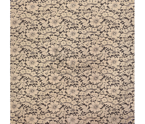 Floral Guipure Lace Fabric with Decorative Edge