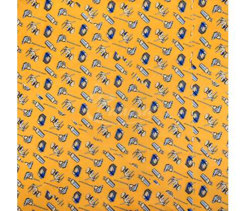 Natural silk in coupons, "Kitchen appliances", yellow color