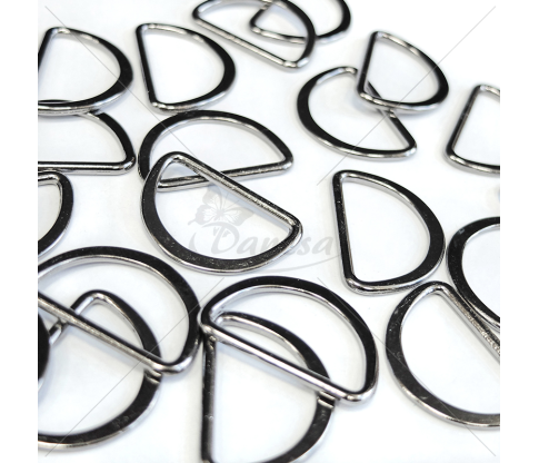 Metal D-rings, black nickel