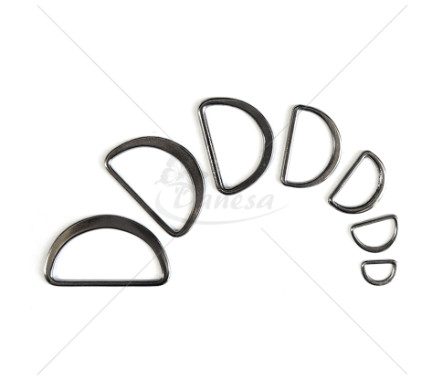 Metal D-rings, black nickel