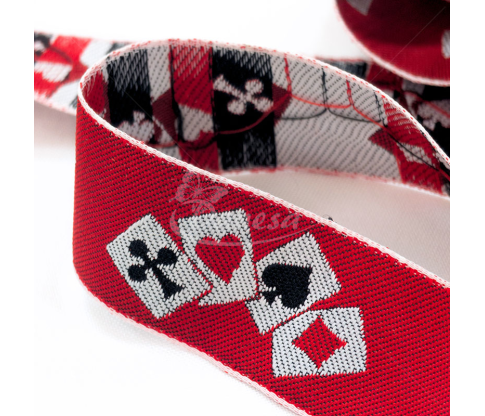 Woven decorative ribbon "Cards"