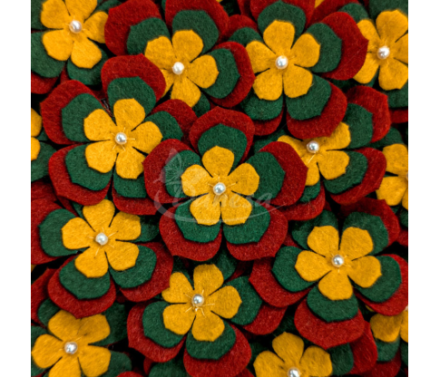 Tricolor Flower - Brooch