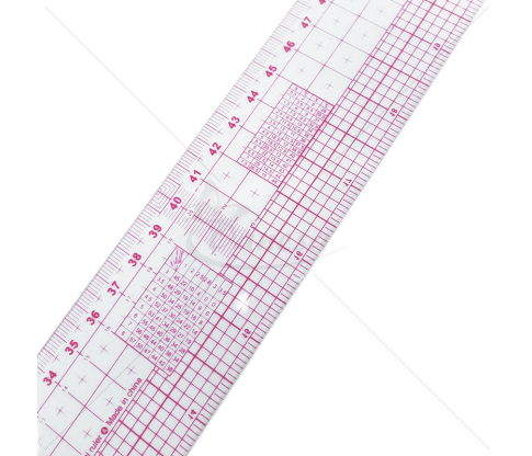 Transparent Ruler 60 cm – cm &amp; inch scale with protractor markings