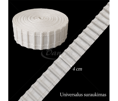 Universal gathering (drapery) tape, 4 cm