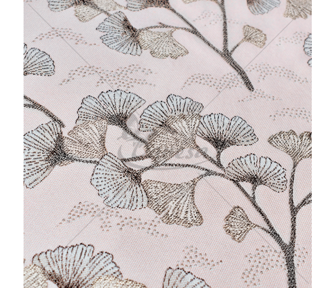 Gobelenas "Ginkmedžio lapai", rausva/sidabro spalva
