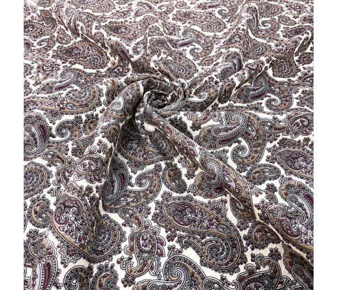 Large Paisley Batiste Fabric – Natural Silk &amp; Cotton
