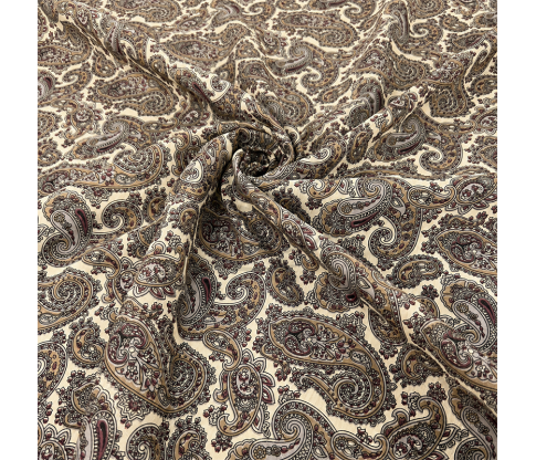 Large Paisley Batiste Fabric – Natural Silk &amp; Cotton