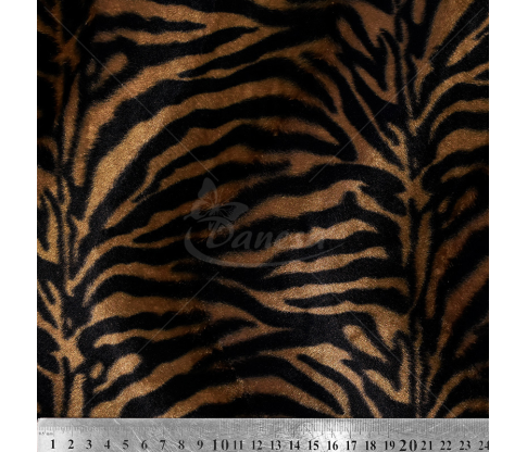 Faux fur, striped, black-brown color