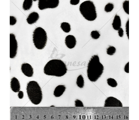 Faux fur, spots, black-white color