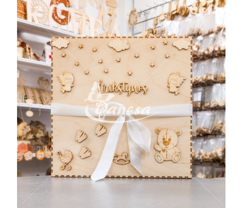 Large Wooden Christening Box
