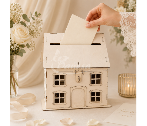 Wedding Envelope Box House Made from Plywood