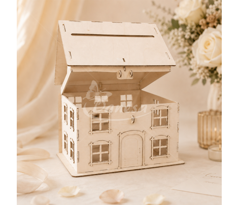 Wedding Envelope Box House Made from Plywood